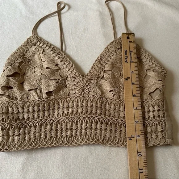 - Love Tree Crochet Top Size S Boho Coastal Bralette Beach Vacation Flirty Sexy - Picture 8 of 14